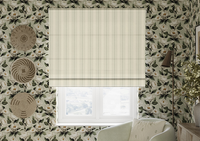 Trellis Prints, Noble Stripe Bud Green - Roman Blind - Image 3
